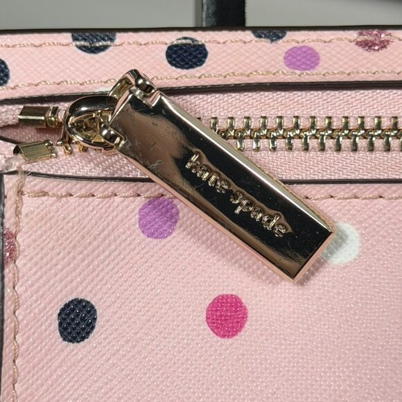 Kate Spade Staci Festive Confetti Glitter Large Slim Bifold Wallet - Picture 5 of 14